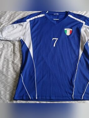 ITALY - DEL PIERO #7 Classic Bue Soccer Jersey Football Club Size XL
